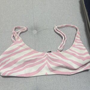 Triangl Swimwear Pink and White Bikini Top